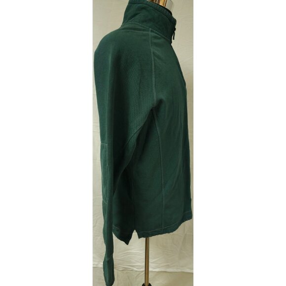 Ascend Mens Medium Green Canvas Textured 1/4 Zip Heavyweight Long Sleeve Shirt - Picture 6 of 13